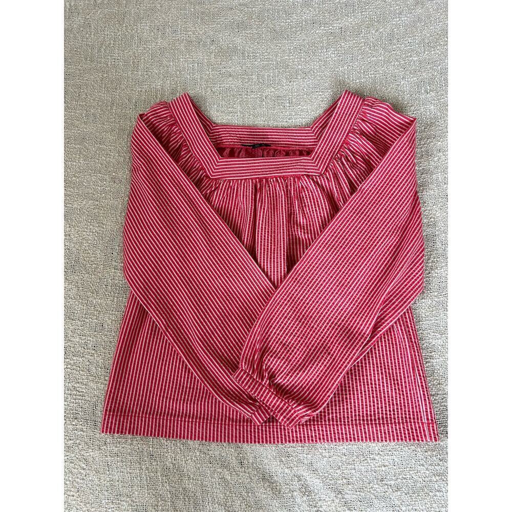 J Crew Women’s Square Neck Seersucker Top Size XS